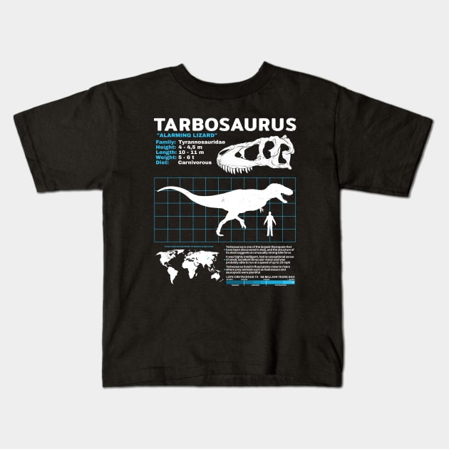 Tarbosaurus Fact Sheet Kids T-Shirt by NicGrayTees